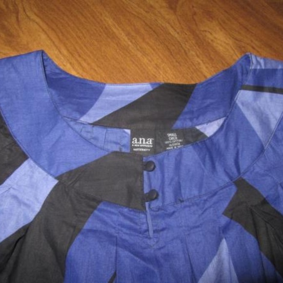 Ana Blue & Black Maternity Shirt NEW - Picture 2 of 3